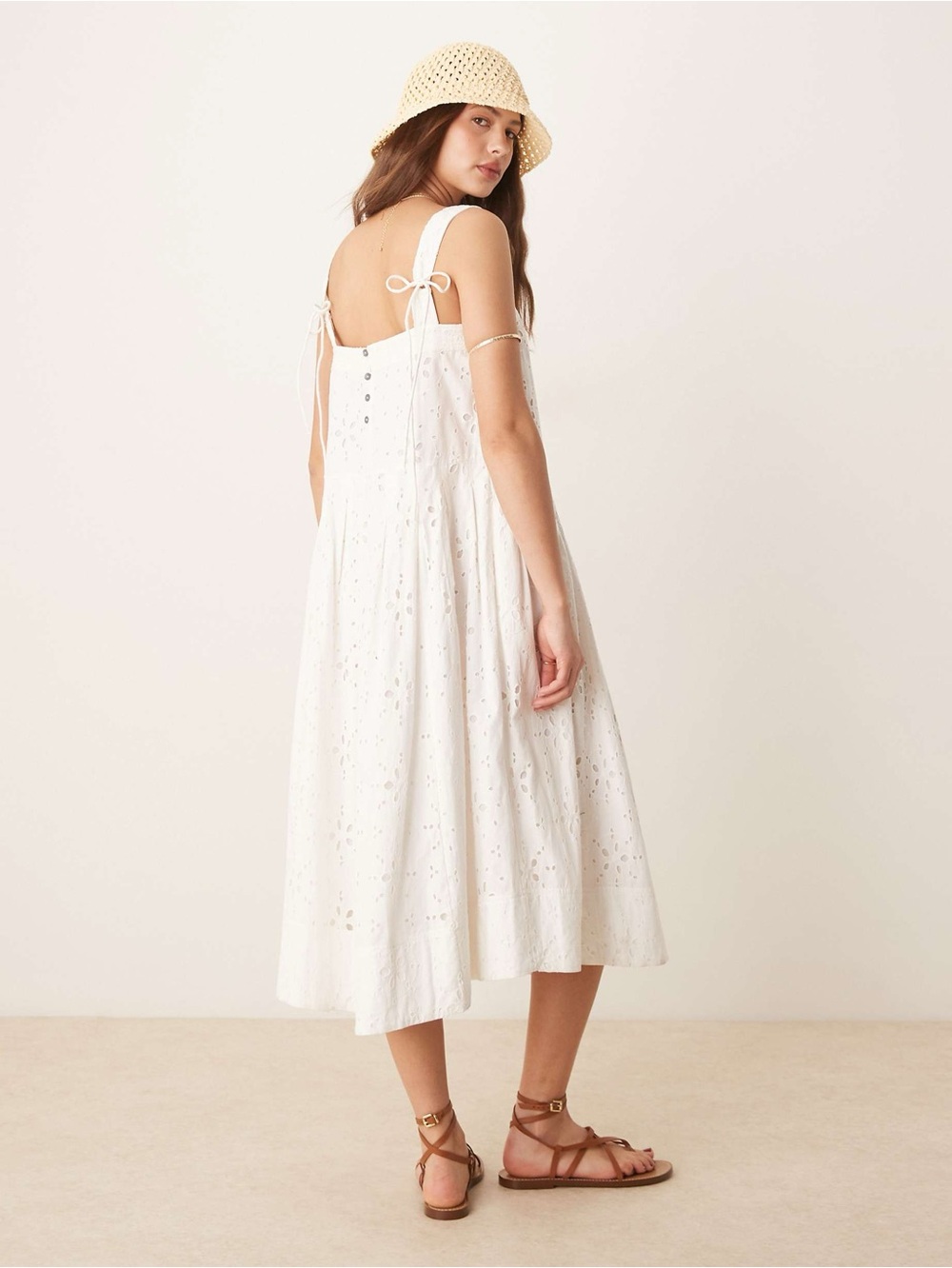 NWT FREE PEOPLE Primavera Eyelet Midi Dress | White MSRP $168 Size S - Picture 4 of 11